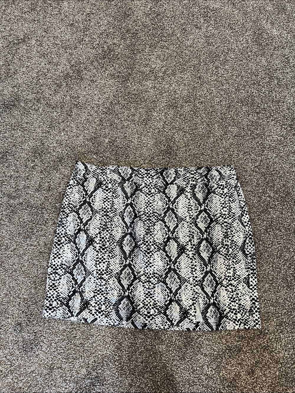 Garage Black and White Snake-Print Mini Skirt